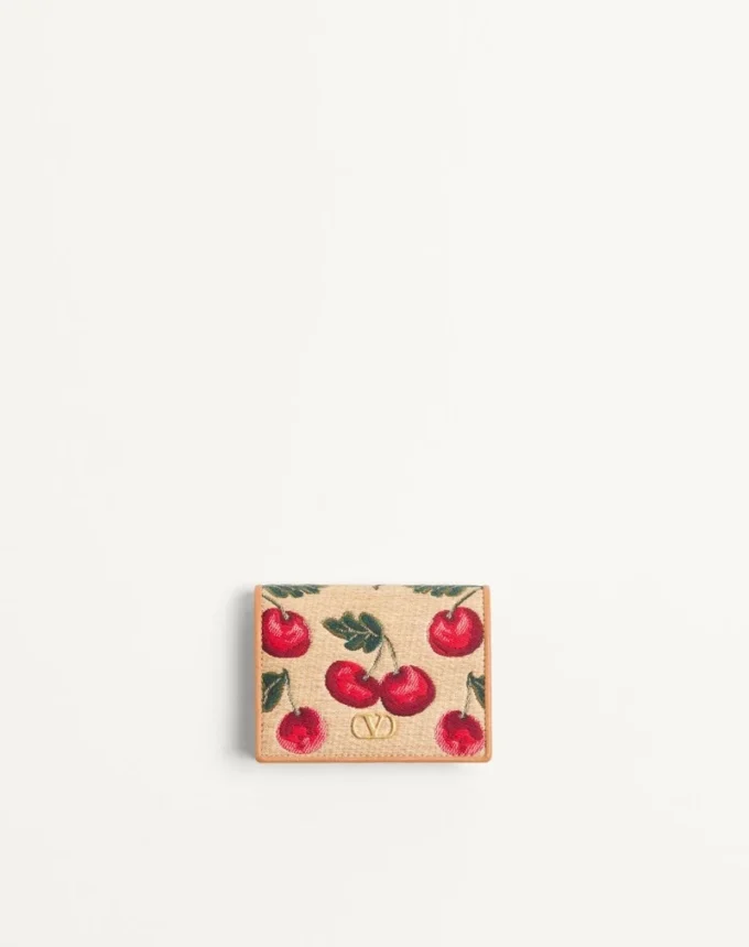Portofel Vlogo Signature Cherryfic din rafia jacquard