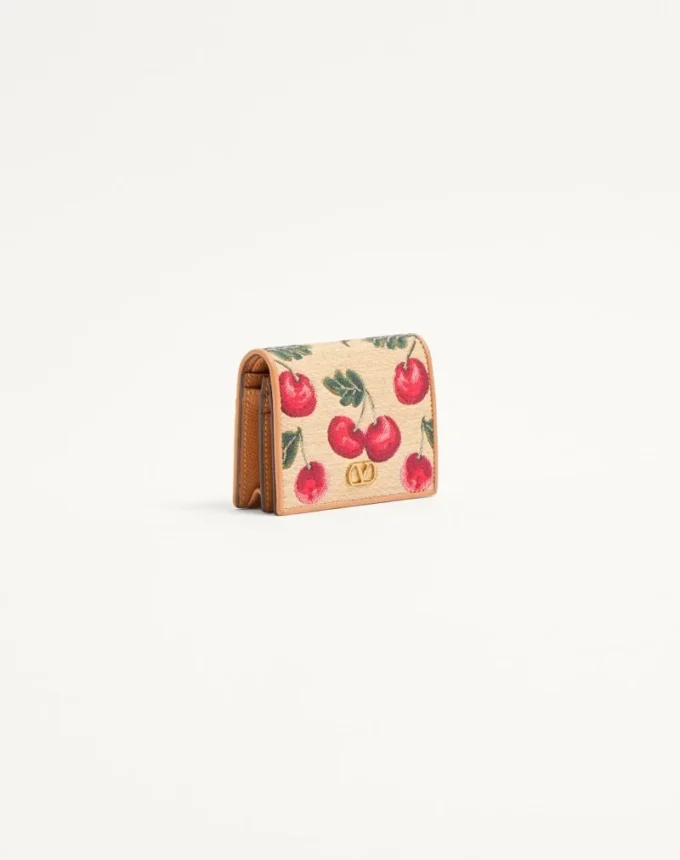 Portofel Vlogo Signature Cherryfic din rafia jacquard