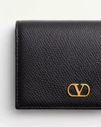 Portofel VLogo Signature din piele de vițel granulată