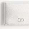 Portofel VLogo Signature din piele de vițel laminată cu textură granulată