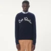 Pulover din lână cu guler rotund și broderie Chez Valentino Pulover din lână cu guler rotund și broderie Chez Valentino