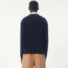 Pulover din lână cu guler rotund și broderie Chez Valentino Pulover din lână cu guler rotund și broderie Chez Valentino