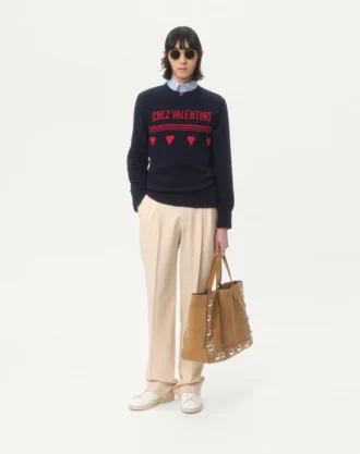 Pulover din lână cu motiv jacquard Chez Valentino