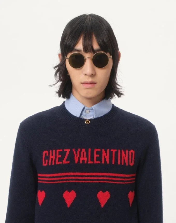 Pulover din lână cu motiv jacquard Chez Valentino Pulover din lână cu motiv jacquard Chez Valentino