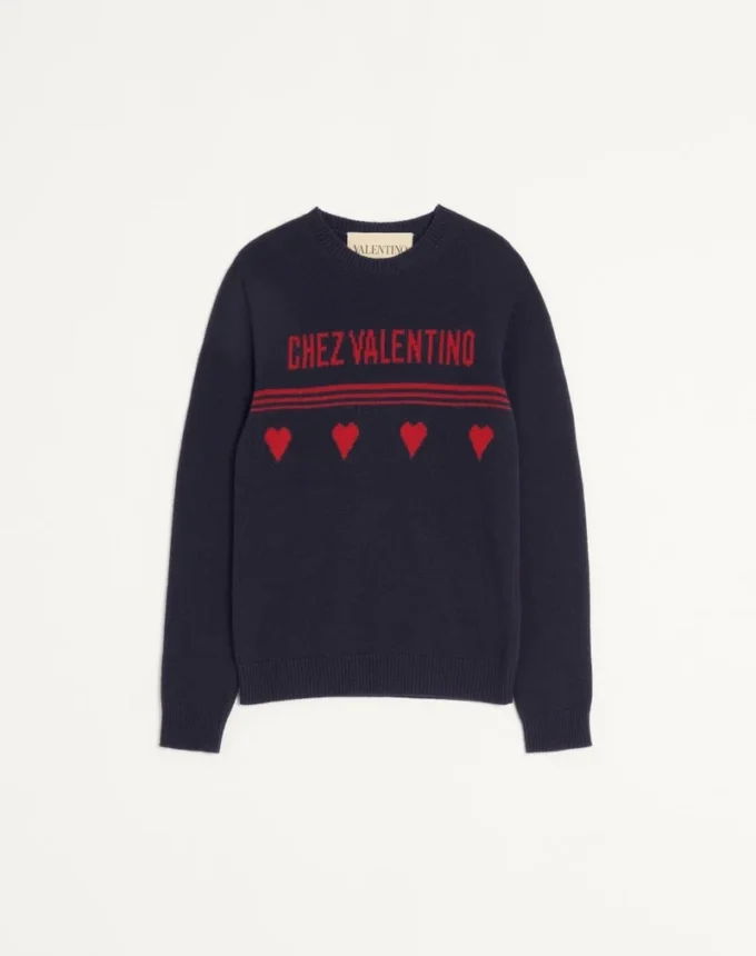 Pulover din lână cu motiv jacquard Chez Valentino Pulover din lână cu motiv jacquard Chez Valentino