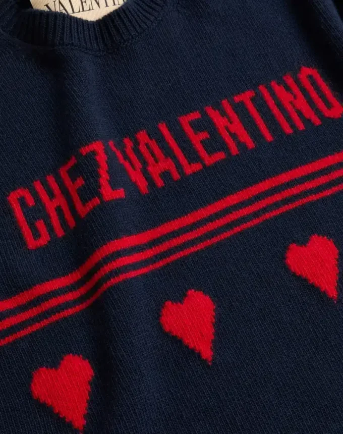 Pulover din lână cu motiv jacquard Chez Valentino Pulover din lână cu motiv jacquard Chez Valentino