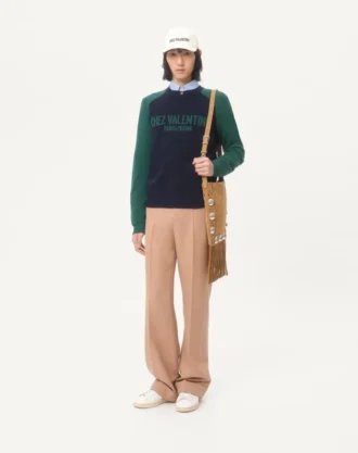 Pulover din lână și bumbac cu model jacquard Chez Valentino