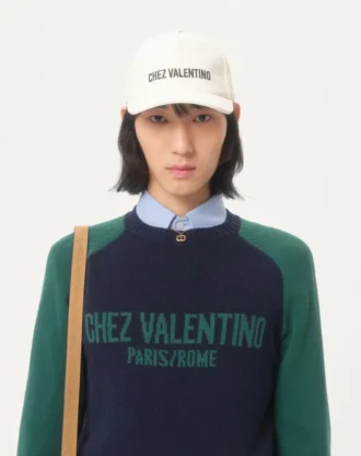 Pulover din lână și bumbac cu model jacquard Chez Valentino