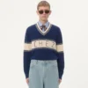 Pulover din lână și bumbac cu model jacquard Chez Valentino Pulover din lână și bumbac cu model jacquard Chez Valentino
