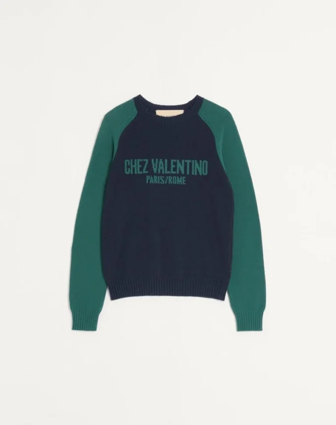 Pulover din lână și bumbac cu model jacquard Chez Valentino Pulover din lână și bumbac cu model jacquard Chez Valentino