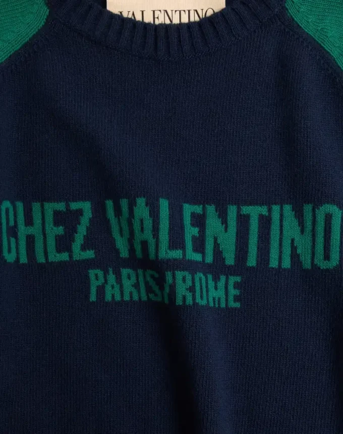 Pulover din lână și bumbac cu model jacquard Chez Valentino Pulover din lână și bumbac cu model jacquard Chez Valentino