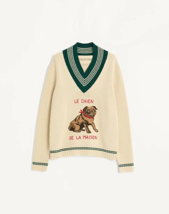Pulover din lână Jacquard Le Chien De La Maison