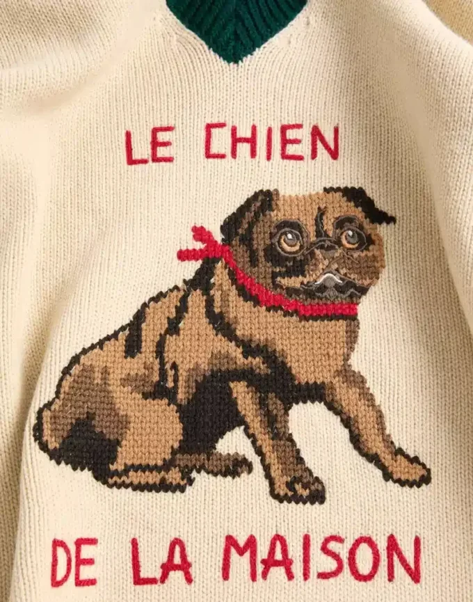 Pulover din lână Jacquard Le Chien De La Maison