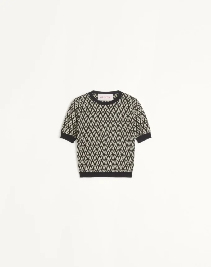 Pulover din lână Jacquard Toute La V Pulover din lână Jacquard Toute La V