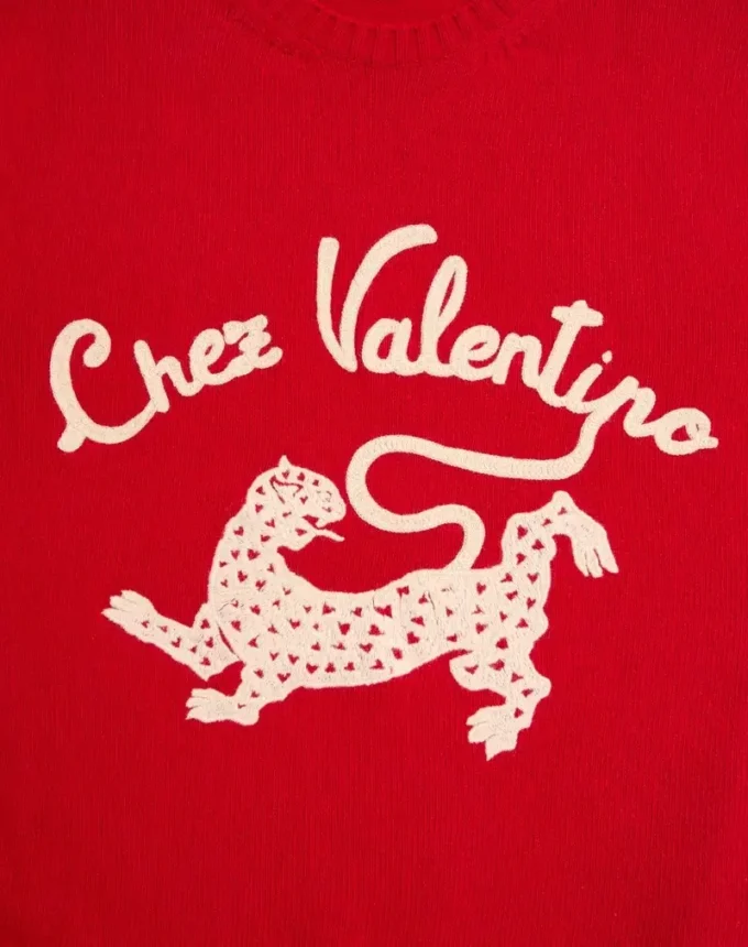 Pulover din lână Valentino cu broderie Chez Valentino & Panther