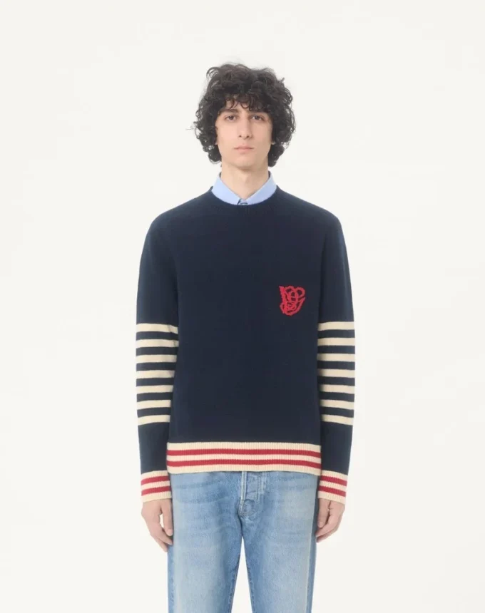 Pulover din lână Valentino cu broderie VG