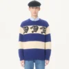 Pulover din lână Valentino cu model Jacquard Panther
