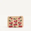 Pungă Vlogo Signature din rafie jacquard cu model Cherryfic