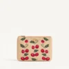 Pungă Vlogo Signature din rafie jacquard cu model Cherryfic