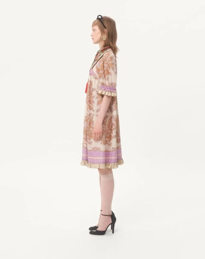 Rochie din georgette lurex cu imprimeu Voyage Imaginaire Rochie din georgette lurex cu imprimeu Voyage Imaginaire