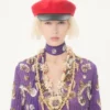 Rochie din șifon brodată cu pene Rochie din șifon brodată cu pene