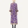 Rochie din șifon brodată cu pene Rochie din șifon brodată cu pene