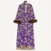 Rochie din șifon brodată cu pene Rochie din șifon brodată cu pene