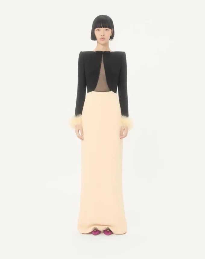 Rochie lungă Cady Couture cu pene Rochie lungă Cady Couture cu pene