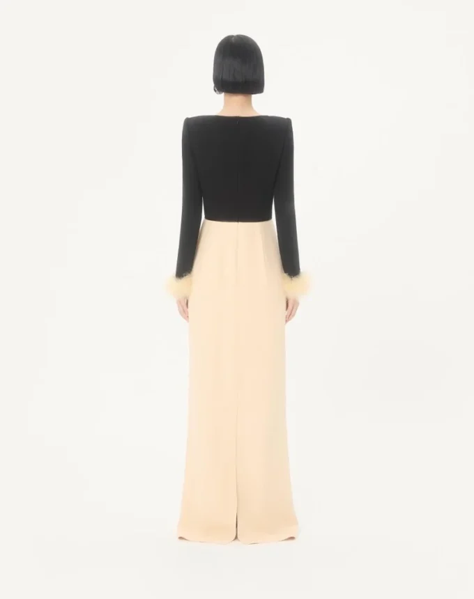 Rochie lungă Cady Couture cu pene Rochie lungă Cady Couture cu pene