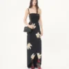 Rochie lungă din crep de Chine jacquard Apres L’Hiver Lilium Rochie lungă din crep de Chine jacquard Apres L’Hiver Lilium