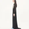 Rochie lungă din georgette brodată Rochie lungă din georgette brodată