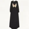 Rochie lungă din georgette brodată Rochie lungă din georgette brodată
