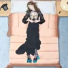 Rochie lungă din georgette brodată Rochie lungă din georgette brodată