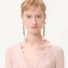 Rochie lungă din șifon creponat cu imprimeu Plus De Pois Rochie lungă din șifon creponat cu imprimeu Plus De Pois