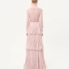 Rochie lungă din șifon creponat cu imprimeu Plus De Pois Rochie lungă din șifon creponat cu imprimeu Plus De Pois