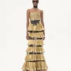 Rochie lungă din jacquard reps lamé Rochie lungă din jacquard reps lamé
