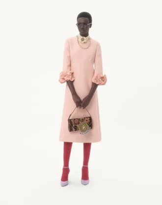 Rochie midi din crep couture