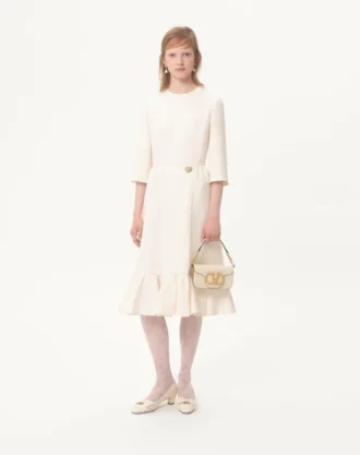 Rochie midi din crep couture