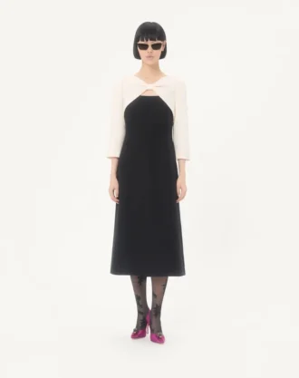 Rochie midi din crep couture