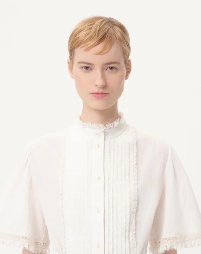 Rochie midi din muselină de bumbac Rochie midi din muselină de bumbac