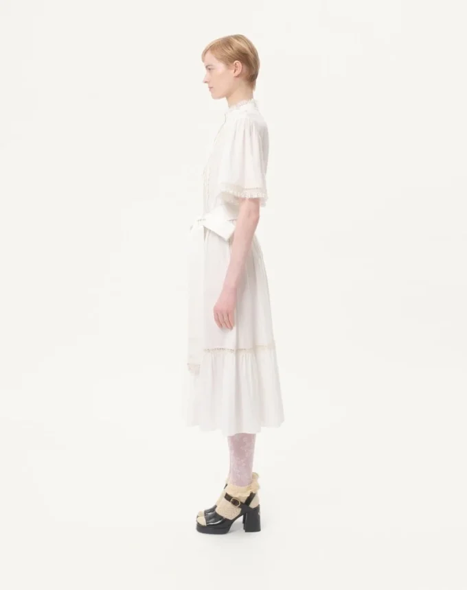 Rochie midi din muselină de bumbac Rochie midi din muselină de bumbac