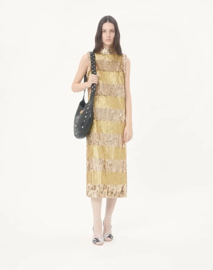 Rochie midi din tul brodat Illusione Rochie midi din tul brodat Illusione