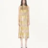 Rochie midi din tul brodat Illusione Rochie midi din tul brodat Illusione