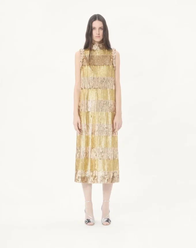 Rochie midi din tul brodat Illusione Rochie midi din tul brodat Illusione