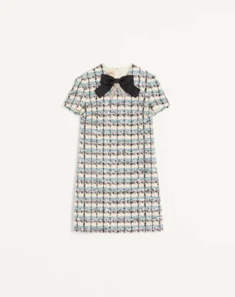 ROCHIE SCURTĂ BRODATĂ CU PAILLETTES DIN TWEED