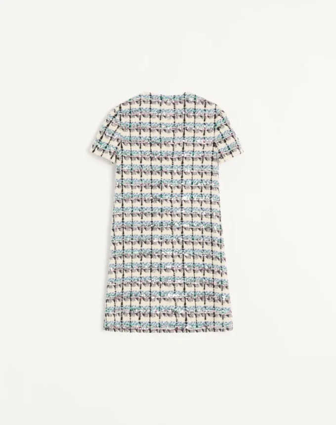 ROCHIE SCURTĂ BRODATĂ CU PAILLETTES DIN TWEED ROCHIE SCURTĂ BRODATĂ CU PAILLETTES DIN TWEED