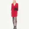 Rochie scurtă Cady Couture cu fundă din faille Rochie scurtă Cady Couture cu fundă din faille