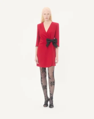Rochie scurtă Cady Couture cu fundă din faille