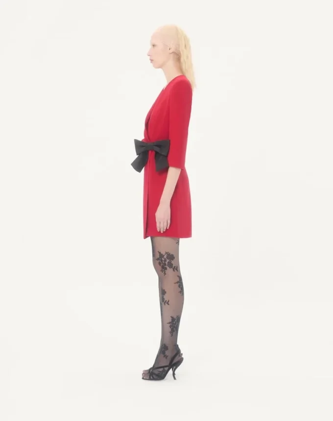 Rochie scurtă Cady Couture cu fundă din faille Rochie scurtă Cady Couture cu fundă din faille