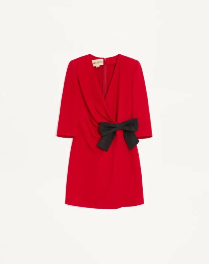 Rochie scurtă Cady Couture cu fundă din faille Rochie scurtă Cady Couture cu fundă din faille